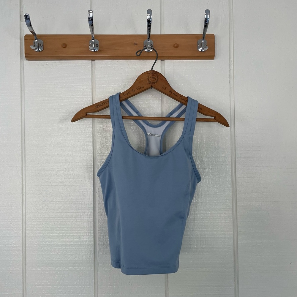 Blue Champion workout tank top with built-in bra
